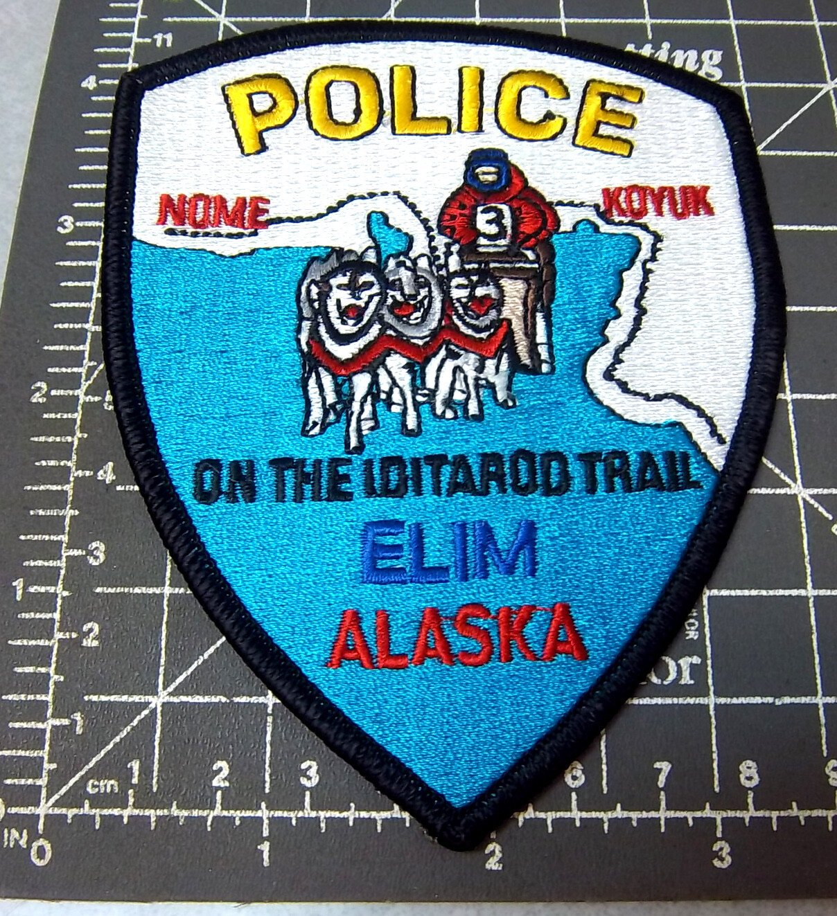 Alaska Embroidered Patch, Elim, Iditarod Trail Police Souvenir Shoulder