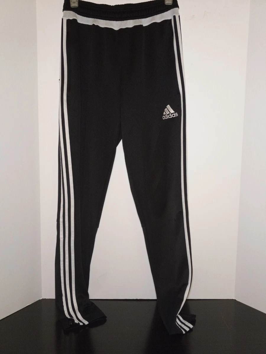 Adidas Climacool Track Pants Womens S Small Black 3-Stripe Zip Ankle logo  white