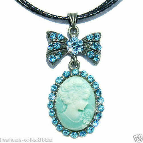 Collier Pendentif Chouette/hibou Avec Cristaux Autrichiens Bleu Azur - Neuf