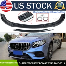 For 16-20 Benz E-Class Sport W213 C238 E400 E43 Front Lip Splitter Carbon Style