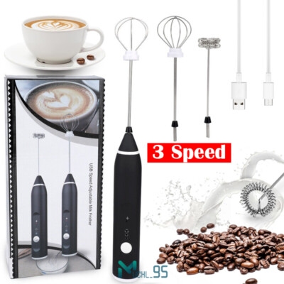 espumador de leche electrico Batidora de mano para espuma de café doble batidor