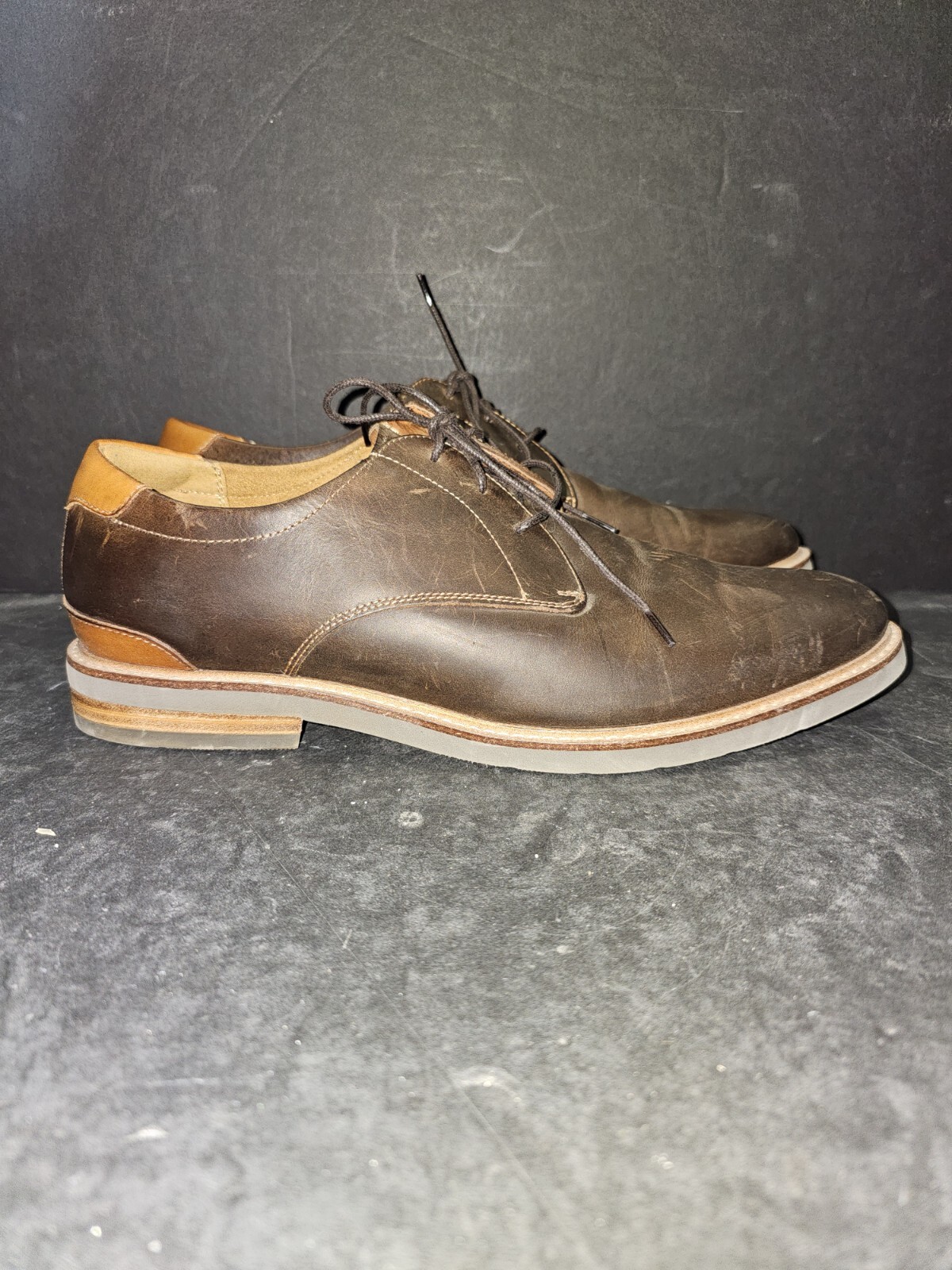 SAOLA Oxford da uomo Florsheim HIGHLAND 14272 215 in pelle marrone con lacci punta liscia taglia 10 5