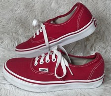 VANS Red Lace-Up Off the Wall Low Canvas Skate Sneakers Shoes Mens 5 Women 6.5