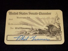 Vntg collectible US Senate Chamber Pass, 101s...