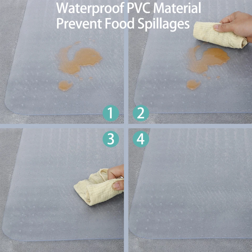 PVC Home Office Chair Floor Mat Studded Back with Lip for Pile Carpet 36" x 48" - Image 3 of 4