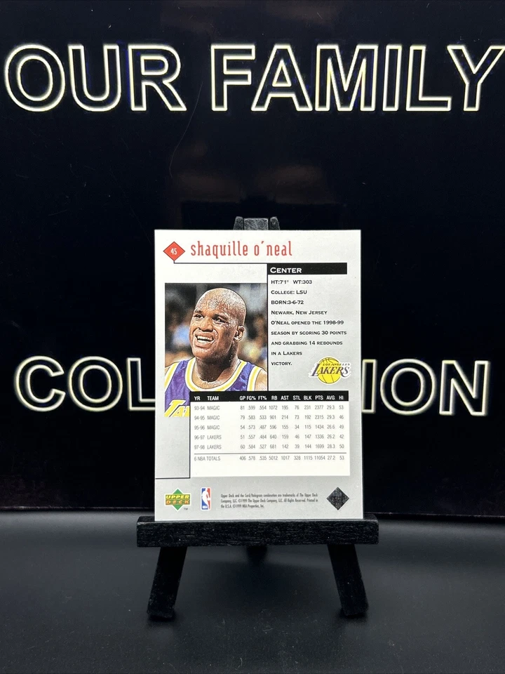 1998-99 Black Diamond Los Angeles Lakers Basketball Card #45 Shaquille O'Neal NM - Image 4 of 4