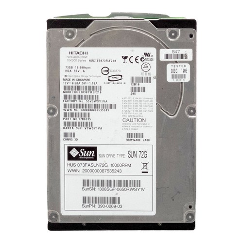 Hard Drive Sun 390-0269-03 HUS1073FASUN72G 73GB 10K 8MB FC 3.5'' - Picture 3 of 3