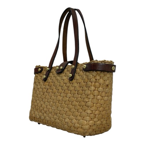 Vintage 60er 70er JOHN ROMAIN Woven Straw Leather Satchel Bag Handtasche Handmade - Bild 6 von 22