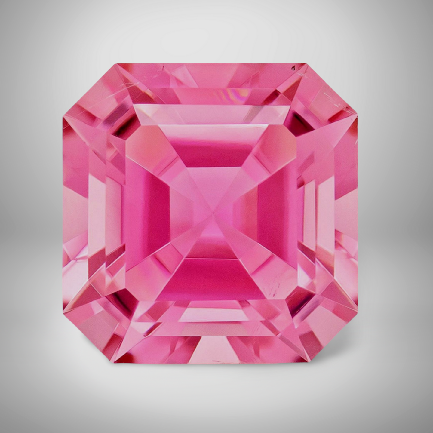 Pink Tourmaline Asscher Cut Gemstone 6 Cts - 13 mm VVS Loose Gem