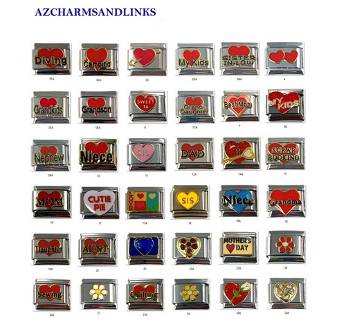 Italian Charms Lots to Choose from Italian Charm Links for your Bracelet Set 1
