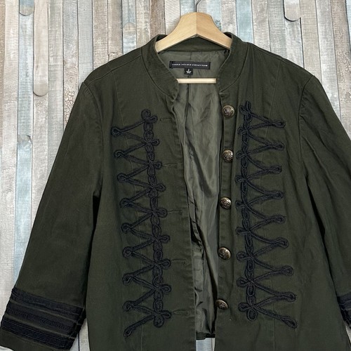 Torrid 2 2X Insider Collection Open Military Jacket Olive Army Green Embroidered - 第 3/10 張圖片
