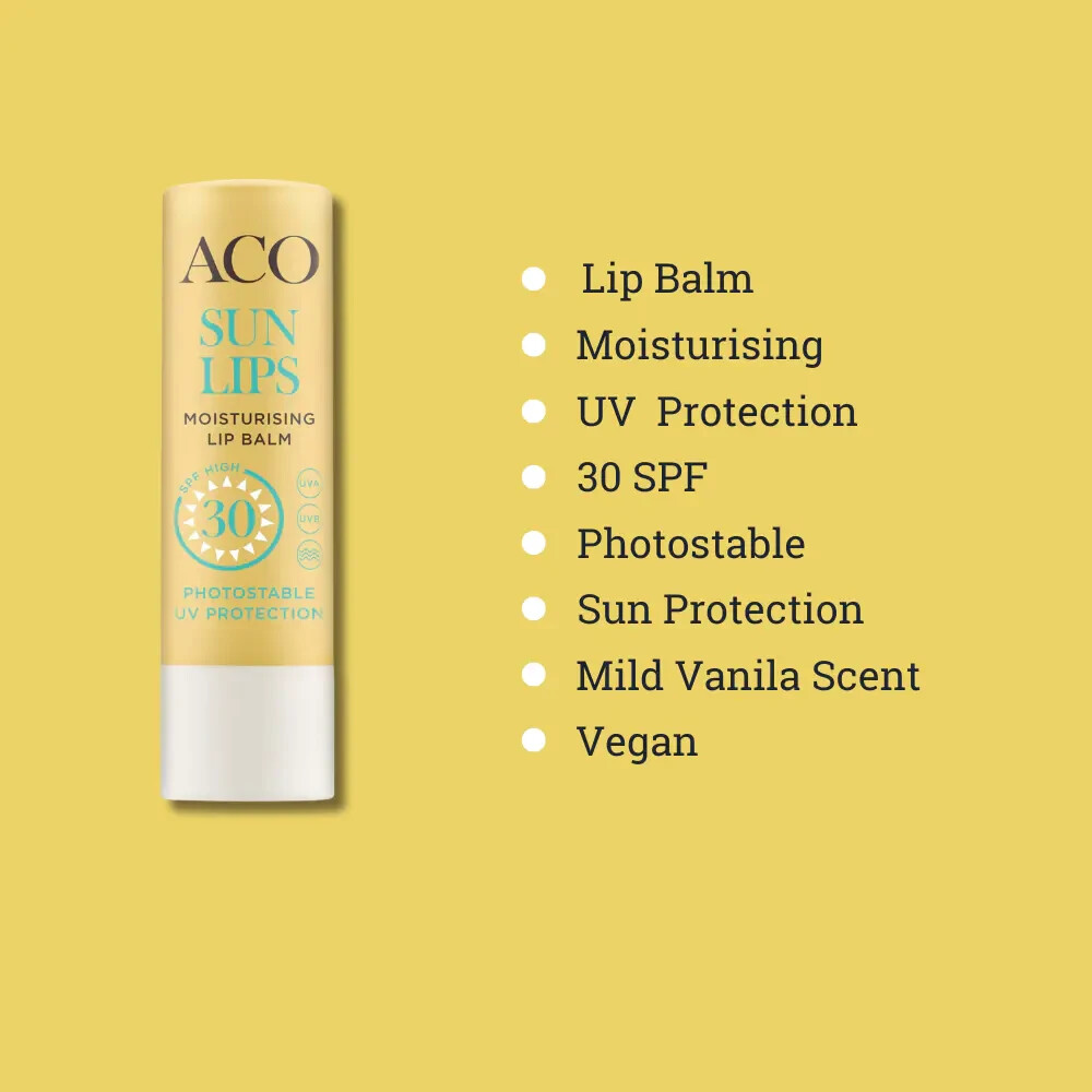 ACO Sun Protection Lip Balm SPF30 Moisturizer Vegan 4.70g | eBay