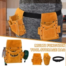 Cowhide Leather Tool Waist Bag Electric Welding Welder Pouch Flame Retardant Bag