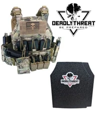 Urban Assault Camo 7 Tactical Vest Plate Carrier W/ Level III L3 Fearless Armor