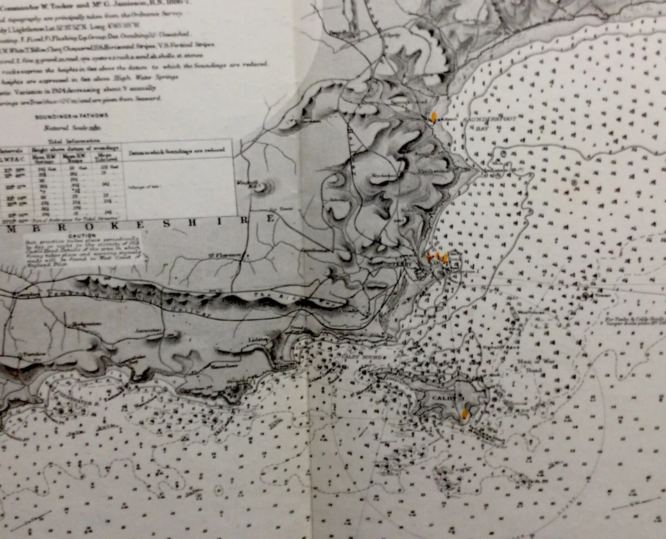 VINTAGE ADMIRALTY CHART. No.1076. St GOVENS HEAD to THE MUMBLES. 1888 Edition. - Image 3 of 4