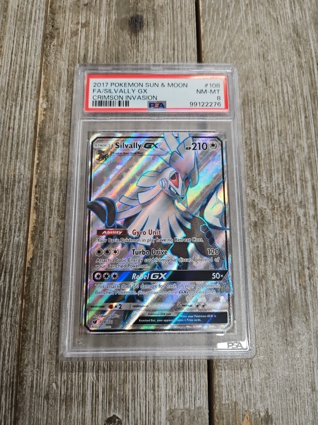 PSA 8 2017 Pokemon Sun & Moon FA/Silvally GX Crimson Invasion #108
