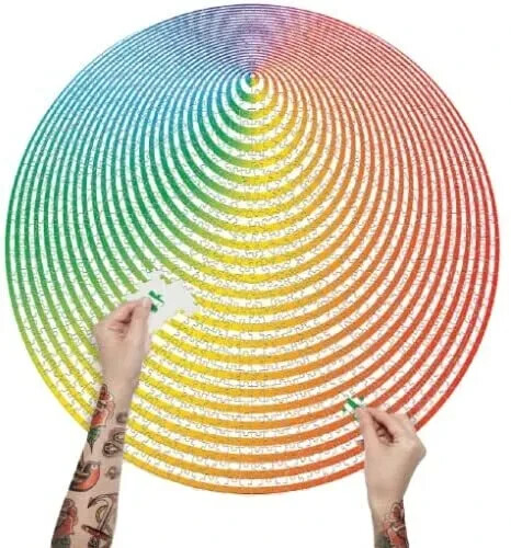 Mustard Hypno Jigsaw Puzzle 1000 Pieces Round Trippy Patterns fun kids learn