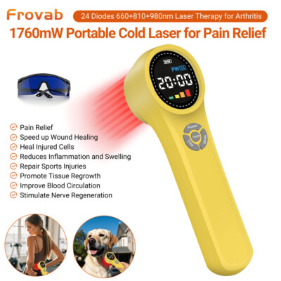 Medical Grade Cold Laser Therapy LLLT Device 24 Diodes NIR Light For Pain Relief