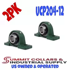 UCP204-12 Pillow Block Bearing 3/4" Bore 2 Bolt  FREE SHIPPING (2PK)