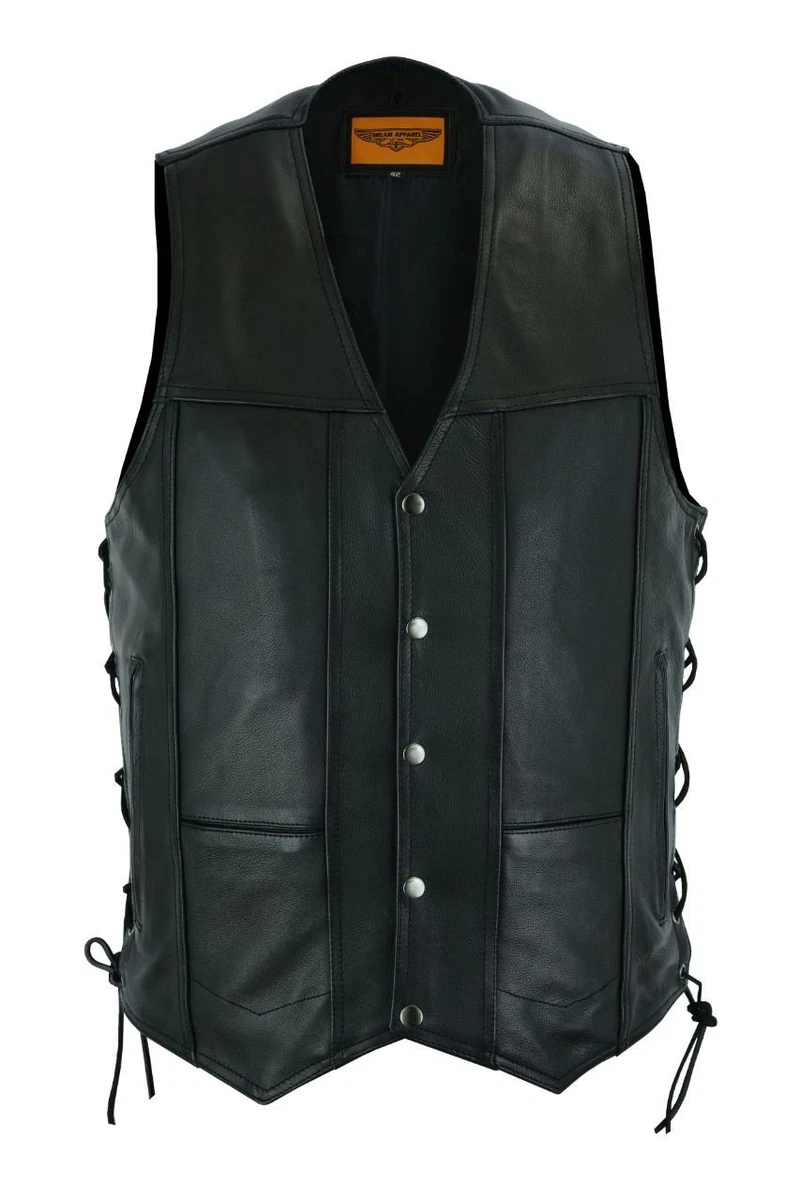 Leather vest with deals concealed carry pocket