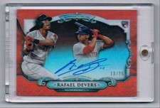 Rafael Devers 2018 Bowman Sterling Orange Auto Chrome Refractor #BS-RD 13/25