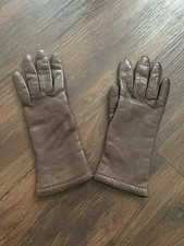 VINTAGE READ LORD  TAYLOR BROWN LEATHER WOMENS 6.5 GLOVES LINED