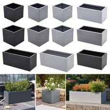 Galvanised Metal Trough Planter for Garden Plant Pot In/Outdoor Flower Bed Rect