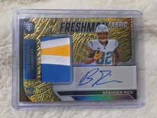 🔥 Brenden Rice 2024 Totally Certified Freshman Fabric RC Patch Gold Auto  4/10