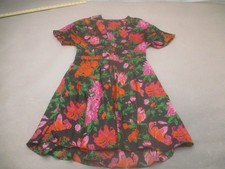 Zara Size M Womens Multicolor Floral V Neck Short Sleeve Beauty A Line Dress 850