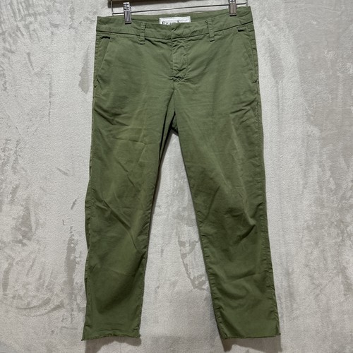Frank & Eileen Women's Size 4 Green Cotton Raw Hem Cropped Wicklow Chino Pants