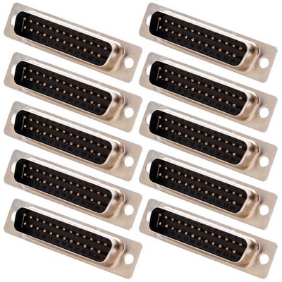 10x D-SUB DB25 25-Pin DB 25 RS232 Male Assembly Solder Plug Connector Cup Socket