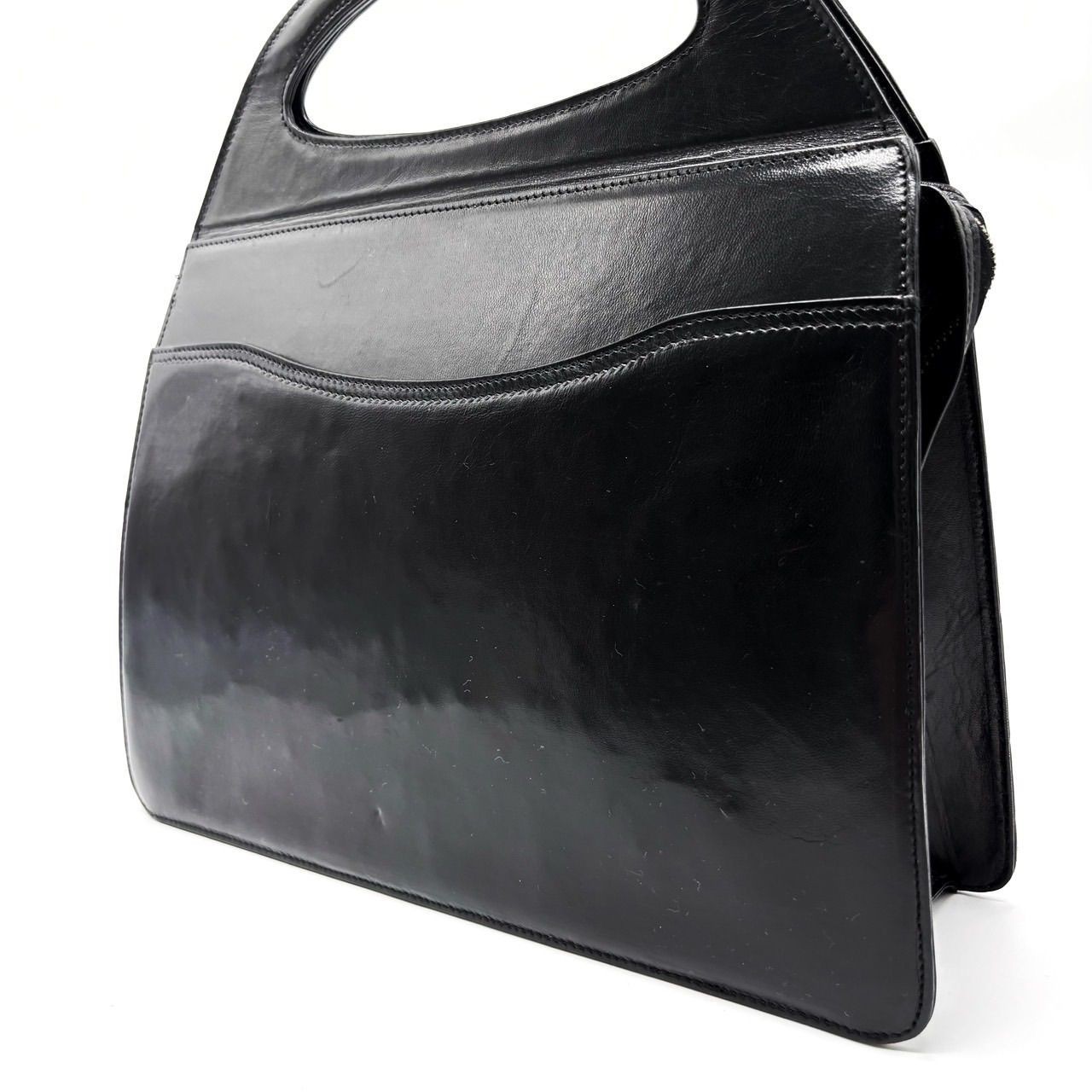 BALLY Leather Handbag Black Red Used Authentic Men's Women's Fashion From Japan