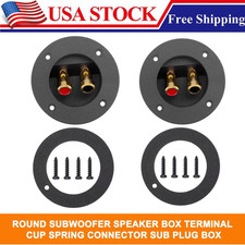 2PACK Speaker Box Terminal Round Spring Cup Connector Subwoofer Enclosure New US