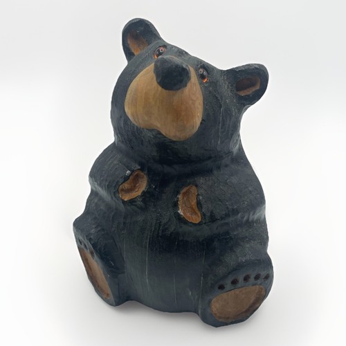 Big Sky Carvers Fleming Bear Solid Wood Western Pine Carved Chubby Rosie 9.5"