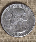 1962 P Washington Silver Quarter Philadelphia no mint mark Free Shipping