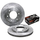 <!--F#f_0-->Front Slotted Dimple Drilled Disc Brake Rotors + Pads for Triton ML MN MQ 07~18<!--F/-->