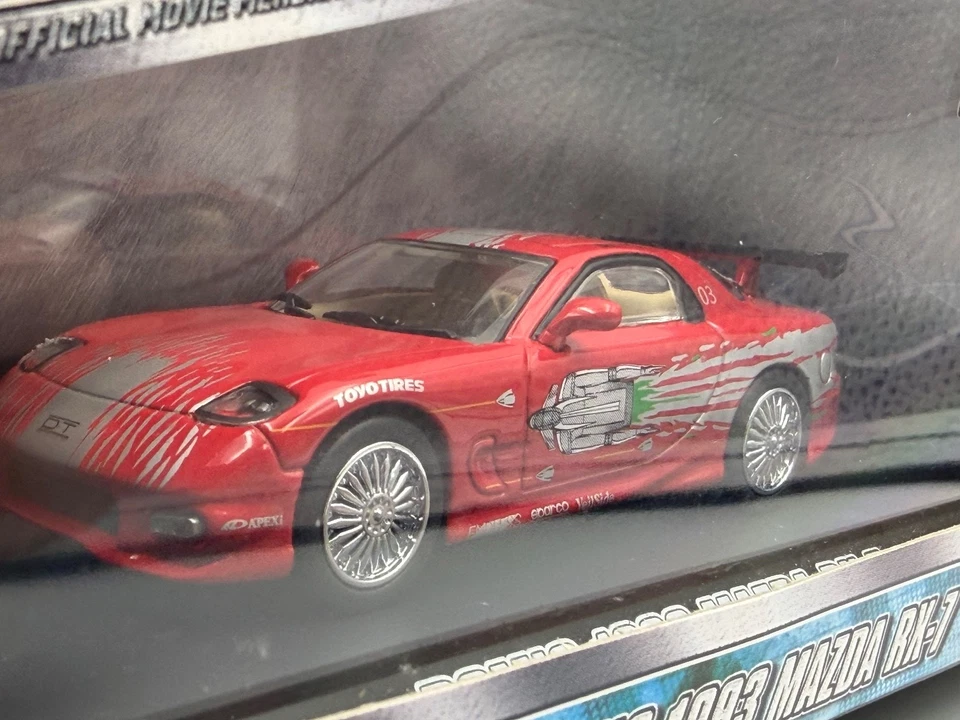Greenlight Hollywood Fast & Furious Dom's 1993 Mazda RX-7, Red, 1:43, NIB - Image 3 of 4