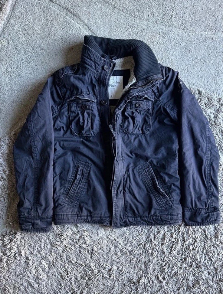 Vintage Heavyweight Abercrombie & Fitch Navy Jacket - Adirondack-like-Style - product detail image 2