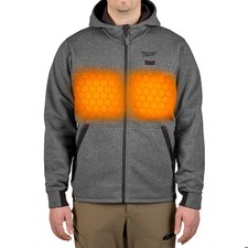 Milwaukee Tool M200g-21L Men's Heated Hoodie, Up To 8 Hours Time, Zipper