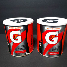Lot of 2 Gatorade Fruit Punch Thirst Quencher Sports Drink Mix Powder, 50 oz.