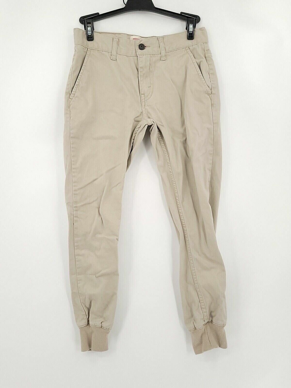 Levis Joggers Youth Boys Size 12 Reg W26xL26 Cuffed Khaki Chino Pants