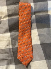 Brooks Brothers 346 Silk Tie Surfboards Swim Trunks Orange USA Made