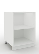 JD Greta Adjustable Kitchen Base Unit 600mm Storage Cabinet – White Matt No Door