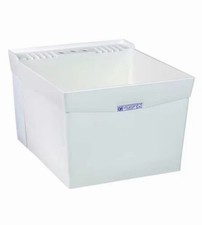Fregadero de bañera de lavado utilitario 20 pulgadas x 24 pulgadas montaje en pared 24 pulgadas Grifo extraíble blanco
