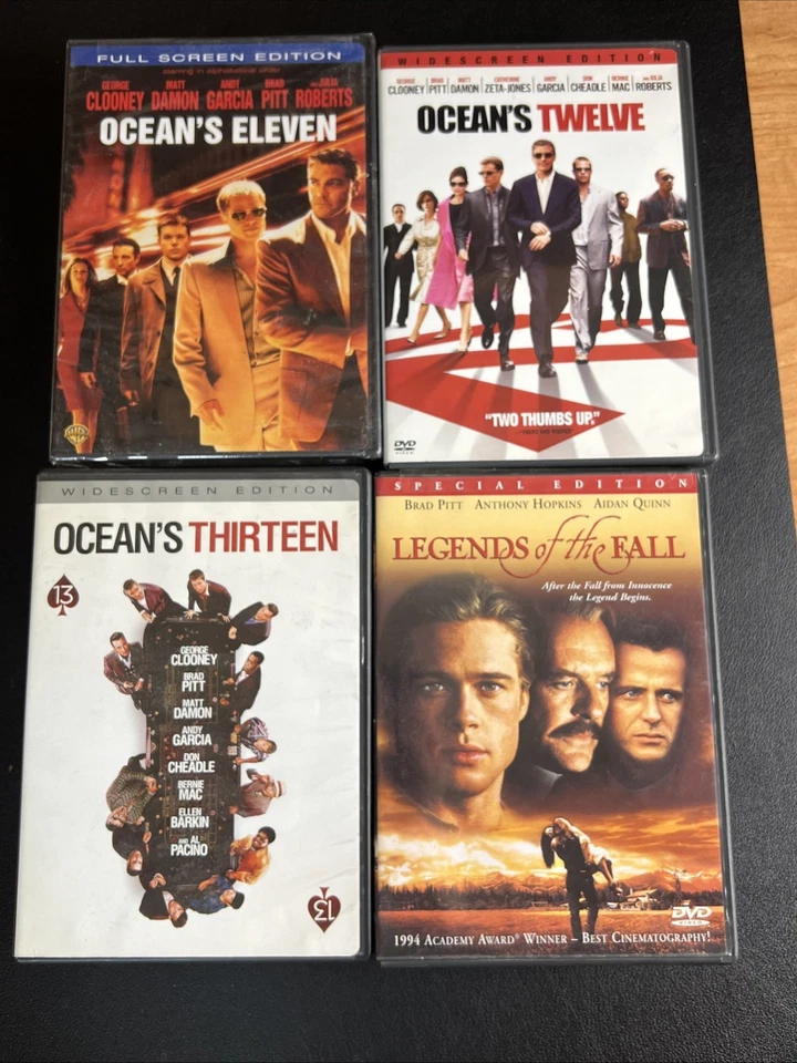 Brad Pitt DVD Lot 17 Movies Ocean’s Trilogy, Fury, Allied, Troy, Inglorious , ++ - Image 4 of 4