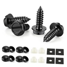 Rustproof License Plate Screws for Securing License 4 Pack Slotted-Black