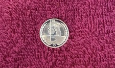 RARE 1996 ISLE OF MAN 5 Pence PROOF .925 Silver Coin; Golfer Hole In One,Box&COA