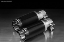 Remus Edelstahl Endrohrsatz 98mm Black Chrome rund eingerollt schwarz