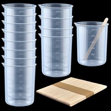 12 Pack 300ml/10.1oz Plastic Beakers Epoxy Mixing Cups Plastic Graduated Cups...