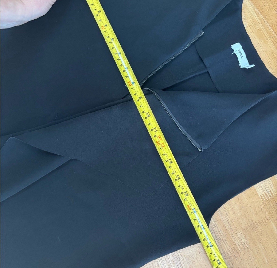 Vince solid black draped zip front sleeveless blo… - image 6